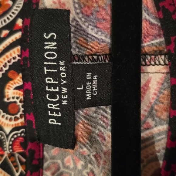 PERCEPTIONS NEW YORK BRAND WOMEN'S BLACK & RED SHORT SLEEVES DRESS SIZE LARGE - Picture 13 of 15